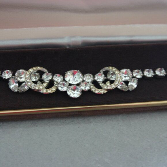 2 pcs - RARE vintage Eisenberg Ice crescent moon necklace AND bracelet - Picture 4 of 6